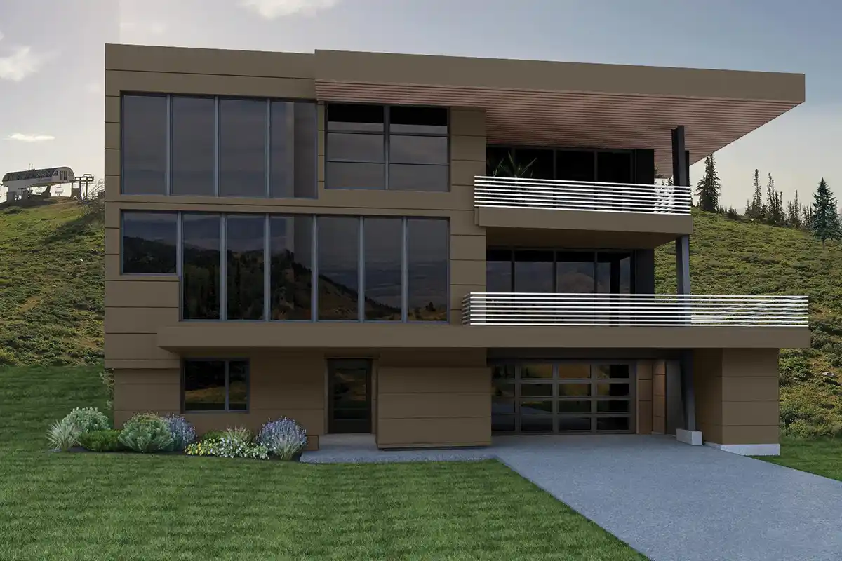 Artist rendering ofthe front of 4 Lifts: model home.